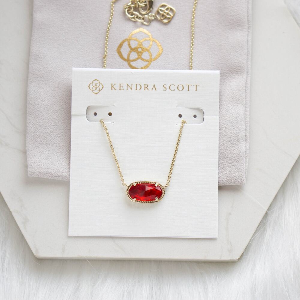 Kendra Scott Elisa Gold Pendant Necklace in Berry Glass - Picture 4 of 4